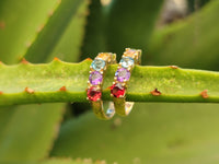 Polished 9 Carat Gold Plated Faceted Rings x 12 From Southern Africa