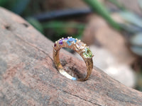 Polished 9 Carat Gold Plated Faceted Rings x 12 From Southern Africa