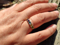 Polished 9 Carat Gold Plated Faceted Rings x 12 From Southern Africa