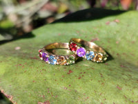 Polished 9 Carat Gold Plated Faceted Rings x 12 From Southern Africa