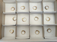 Polished 9 Carat Gold Plated Faceted Rings x 12 From Southern Africa