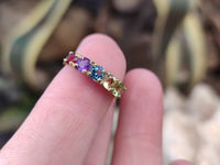 Polished 9 Carat Gold Plated Faceted Rings x 12 From Southern Africa