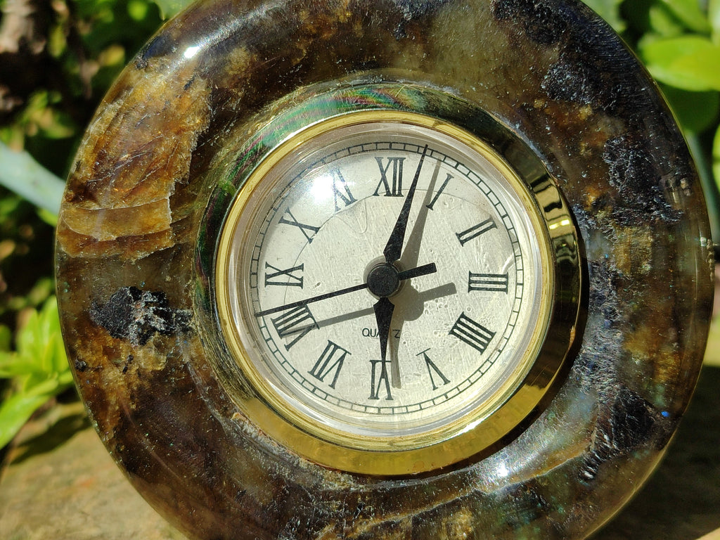 Polished Labradorite Alarm Clocks x 2 From Tulear, Madagascar - Toprock Gemstones and Minerals 