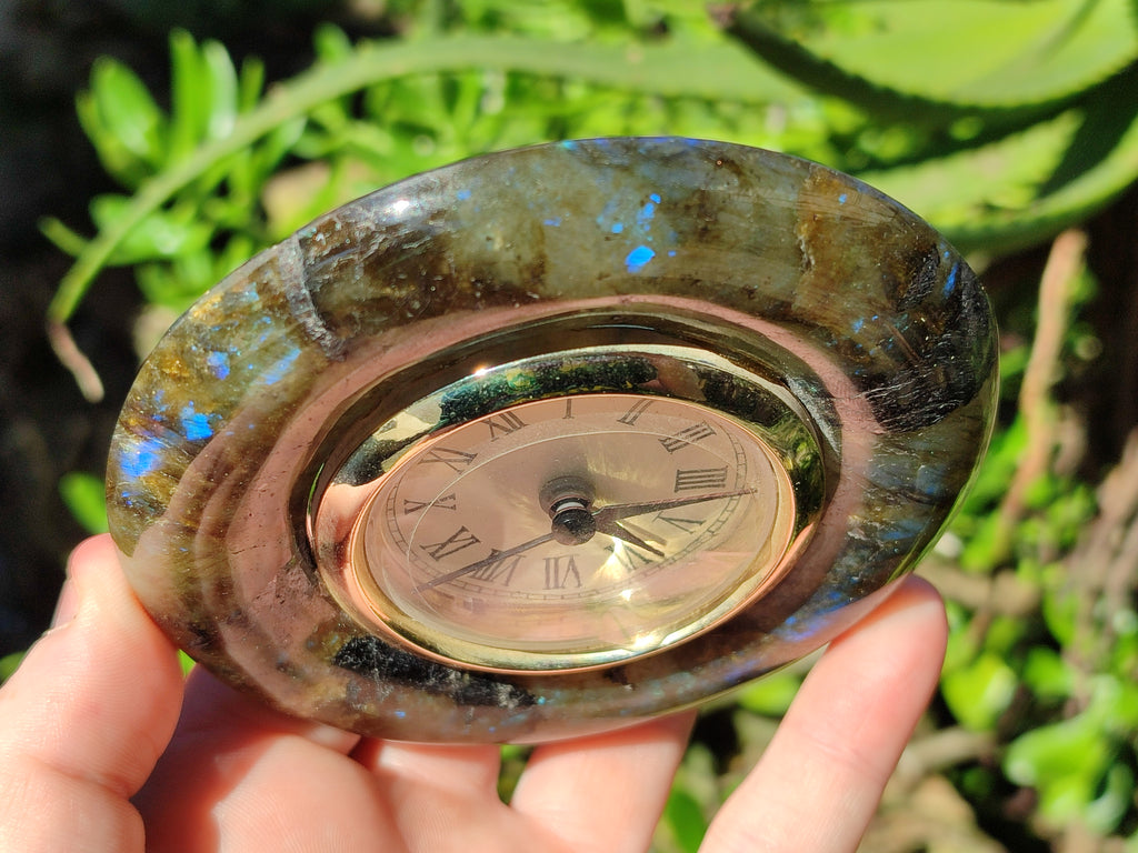 Polished Labradorite Alarm Clocks x 2 From Tulear, Madagascar - Toprock Gemstones and Minerals 
