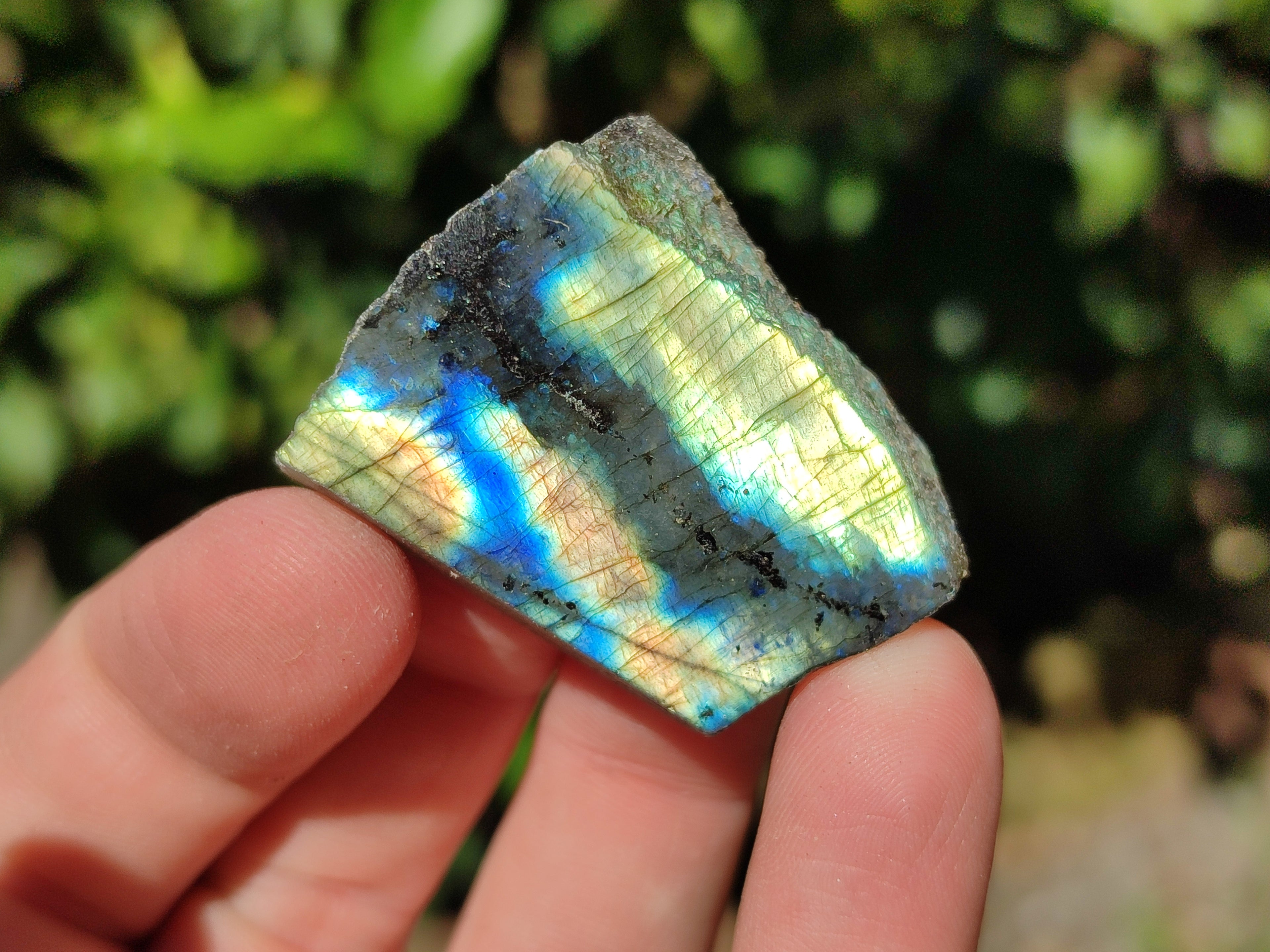 Polished On One Side Labradorite Plates x 35 From Tulear, Madagascar - Toprock Gemstones and Minerals 