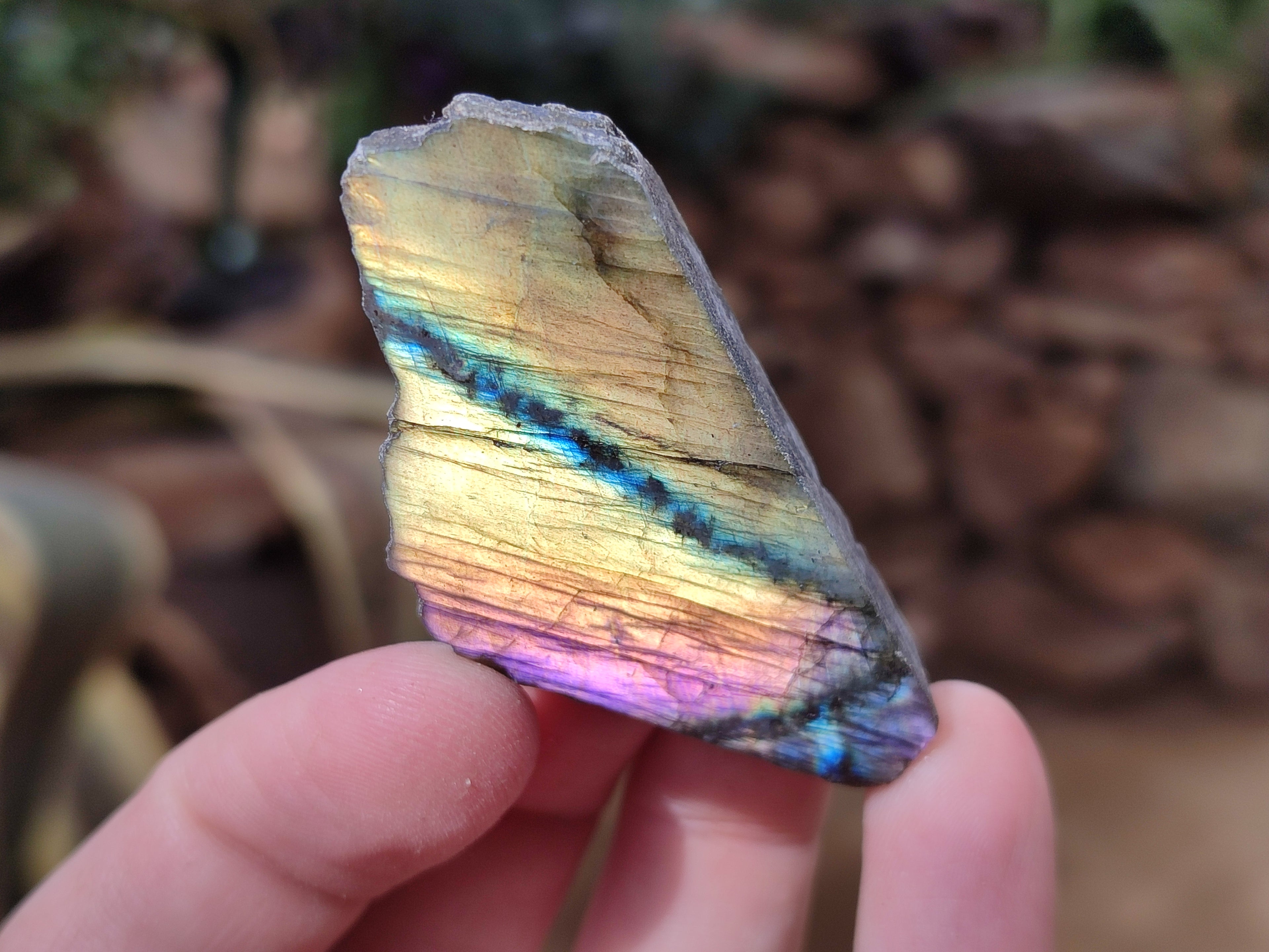 Polished On One Side Labradorite Plates x 35 From Tulear, Madagascar - Toprock Gemstones and Minerals 