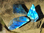 Polished On One Side Labradorite Plates x 35 From Tulear, Madagascar - Toprock Gemstones and Minerals 