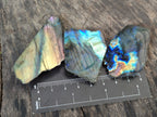 Polished On One Side Labradorite Plates x 35 From Tulear, Madagascar - Toprock Gemstones and Minerals 