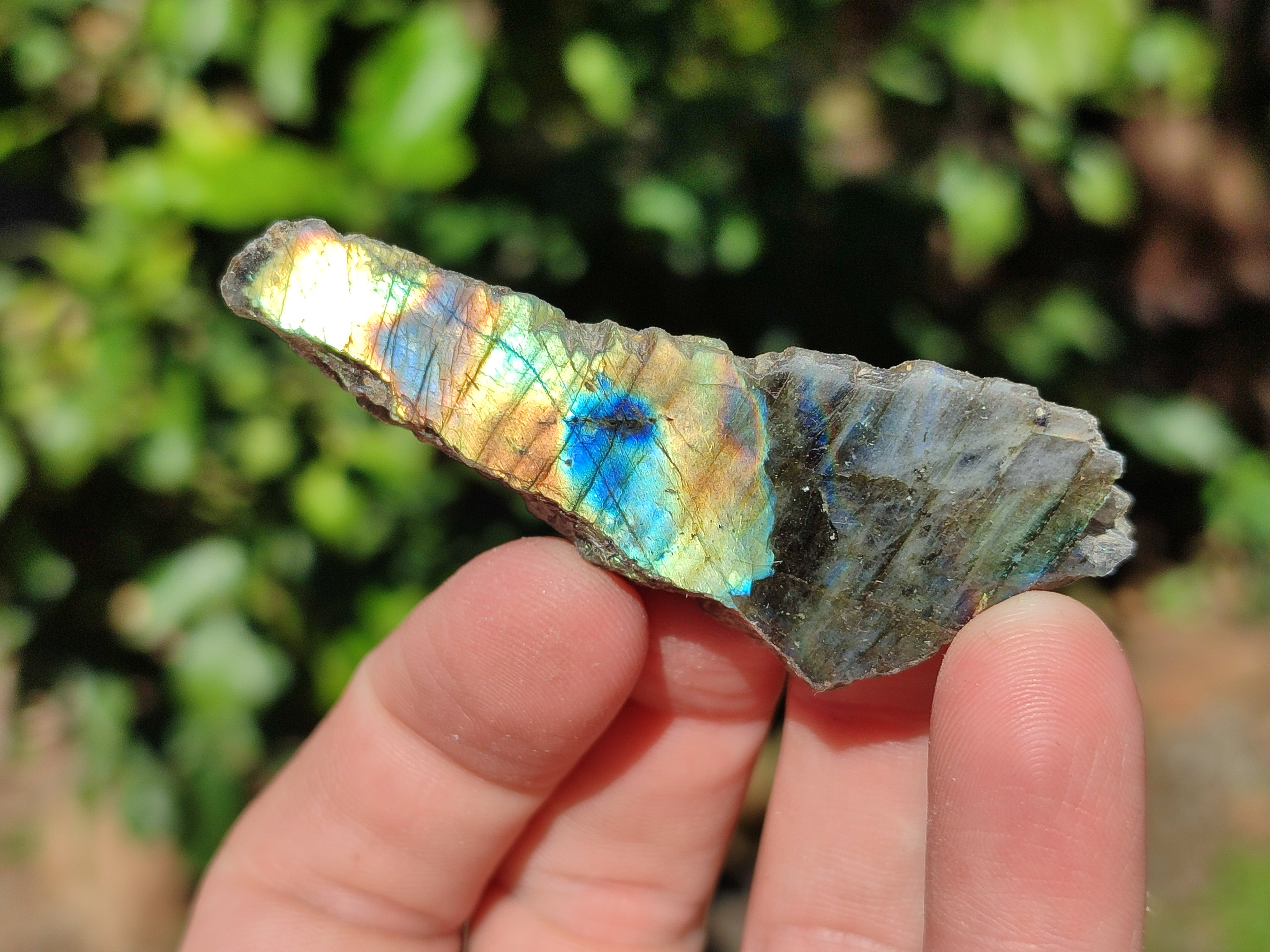 Polished On One Side Labradorite Plates x 35 From Tulear, Madagascar - Toprock Gemstones and Minerals 