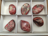 Polished Rhodonite Free Forms x 6 From Rhusinga, Zimbabwe