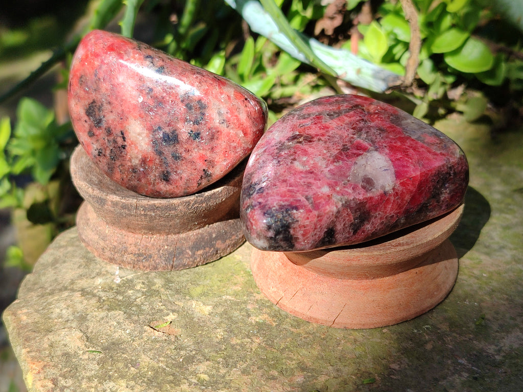 Polished Rhodonite Free Forms x 6 From Rhusinga, Zimbabwe - Toprock Gemstones and Minerals 