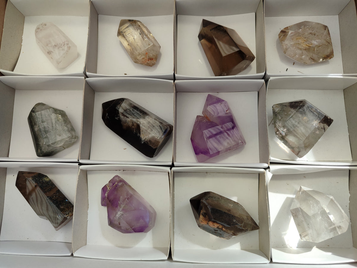 Polished Mixed Selected of Crystal Points x 12 From Madagascar - Toprock Gemstones and Minerals 