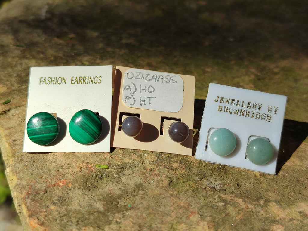 Hand Made Mixed Stone Earring Pairs x 35 From Southern Africa - Toprock Gemstones and Minerals 