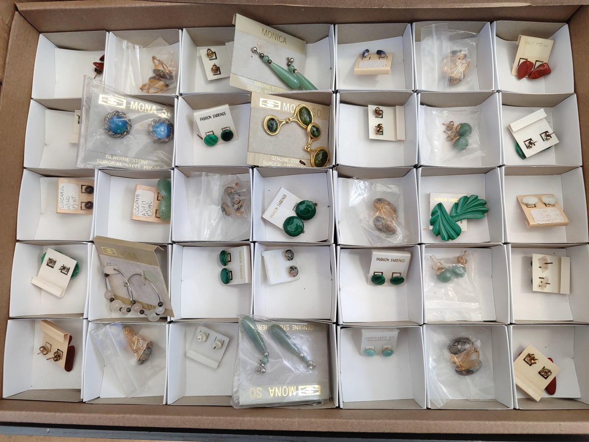 Hand Made Mixed Stone Earring Pairs x 35 From Southern Africa - Toprock Gemstones and Minerals 