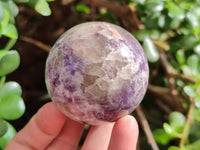 Polished Lepidolite with Pink Rubellite Spheres x 4 From Ambatondrazaka, Madagascar - Toprock Gemstones and Minerals 