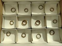 Hand Made Flower Banded Malachite Rings x 12 From Congo