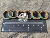 Hand Made Flower Banded Malachite Rings x 12 From Congo