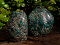 Polished Emerald Mica In Matrix Standing Free Forms x 3 From Mutoko, Zimbabwe