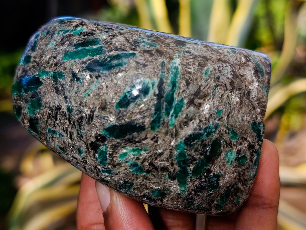 Polished Emerald Mica In Matrix Standing Free Forms x 3 From Mutoko, Zimbabwe - Toprock Gemstones and Minerals 