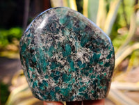 Polished Emerald Mica In Matrix Standing Free Forms x 3 From Mutoko, Zimbabwe