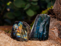 Polished On One Side Labradorite Plates x 70 From Tulear, Madagascar