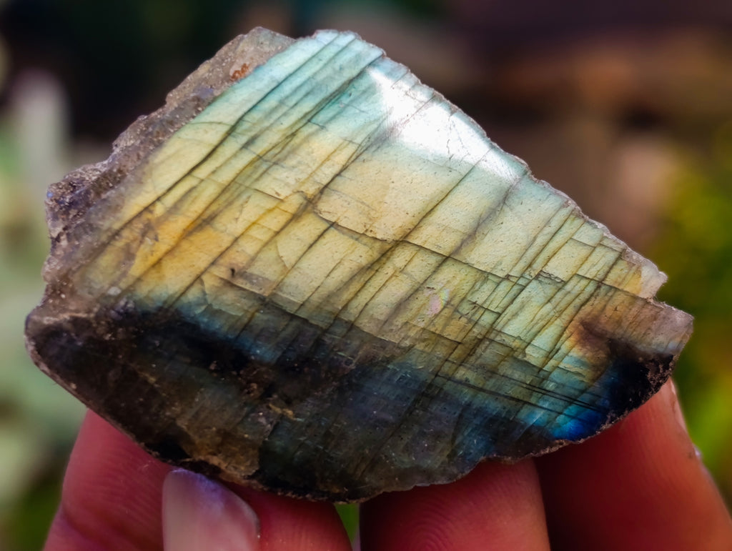 Polished On One Side Labradorite Plates x 70 From Tulear, Madagascar - Toprock Gemstones and Minerals 