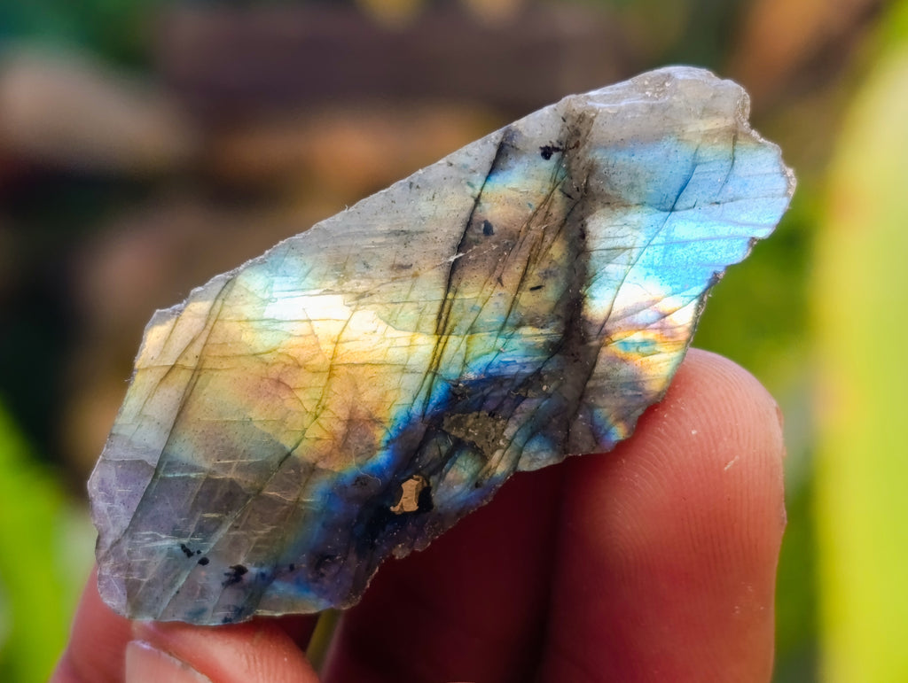 Polished On One Side Labradorite Plates x 70 From Tulear, Madagascar - Toprock Gemstones and Minerals 