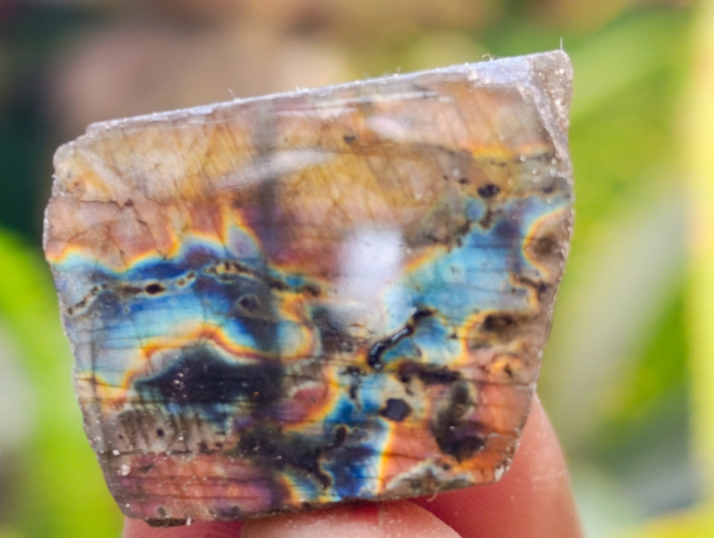 Polished On One Side Labradorite Plates x 70 From Tulear, Madagascar - Toprock Gemstones and Minerals 