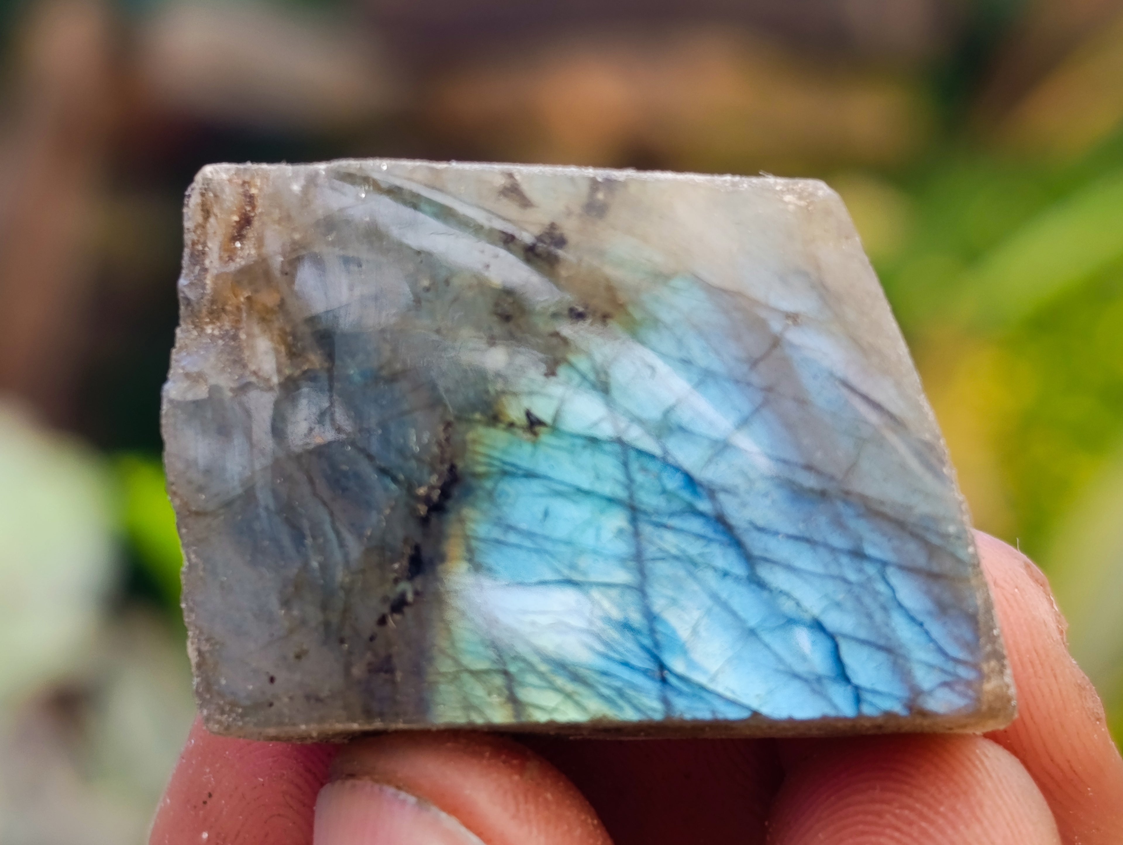 Polished On One Side Labradorite Plates x 70 From Tulear, Madagascar - Toprock Gemstones and Minerals 
