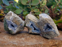 Natural Blue Lace Agate Geode Specimens x 12 From Nsanje, Malawi