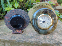 Polished Labradorite and Snakeskin Jasper Alarm Clocks x 2 From Tulear, Madagascar - Toprock Gemstones and Minerals 