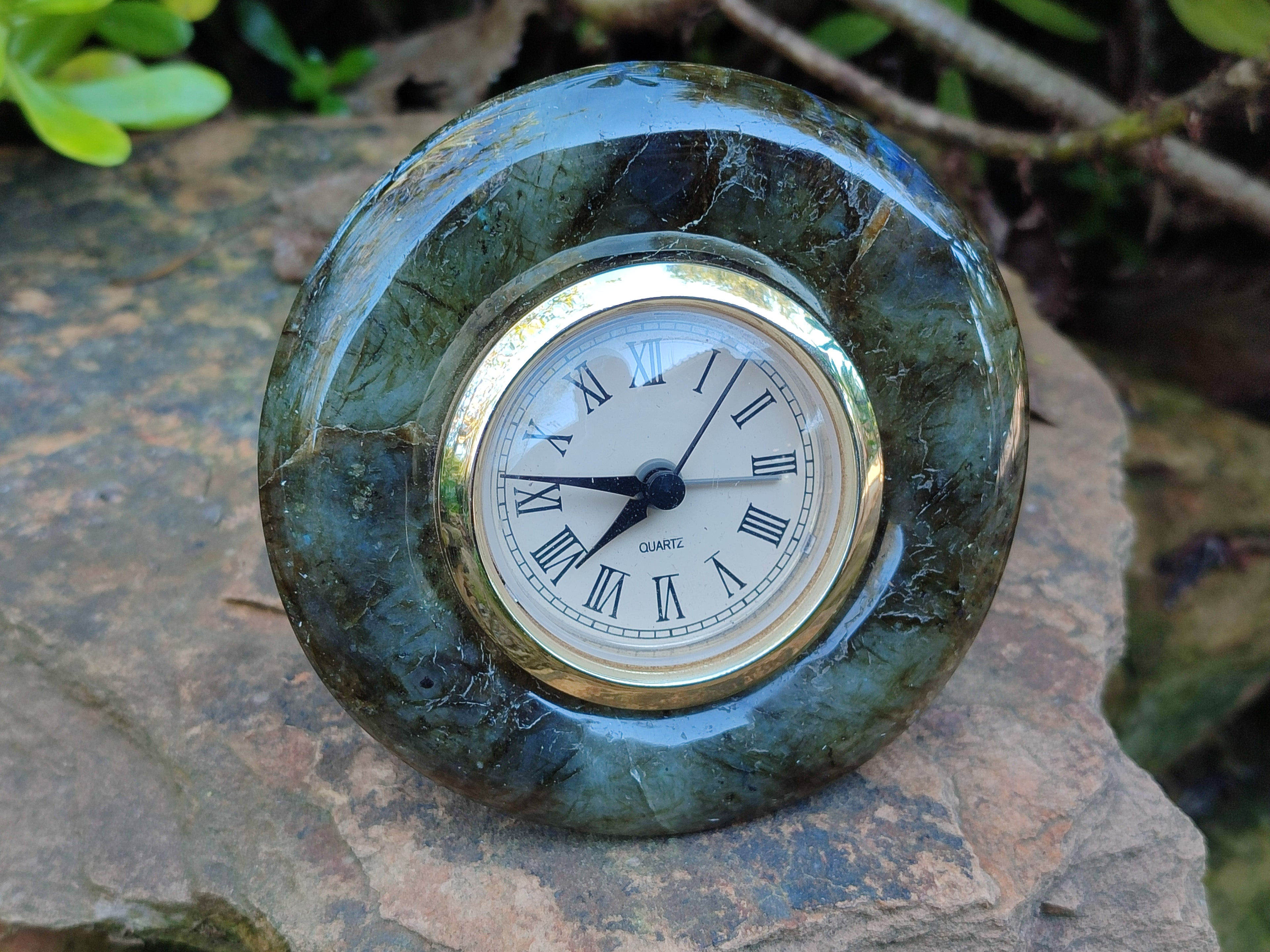 Polished Labradorite and Snakeskin Jasper Alarm Clocks x 2 From Tulear, Madagascar - Toprock Gemstones and Minerals 
