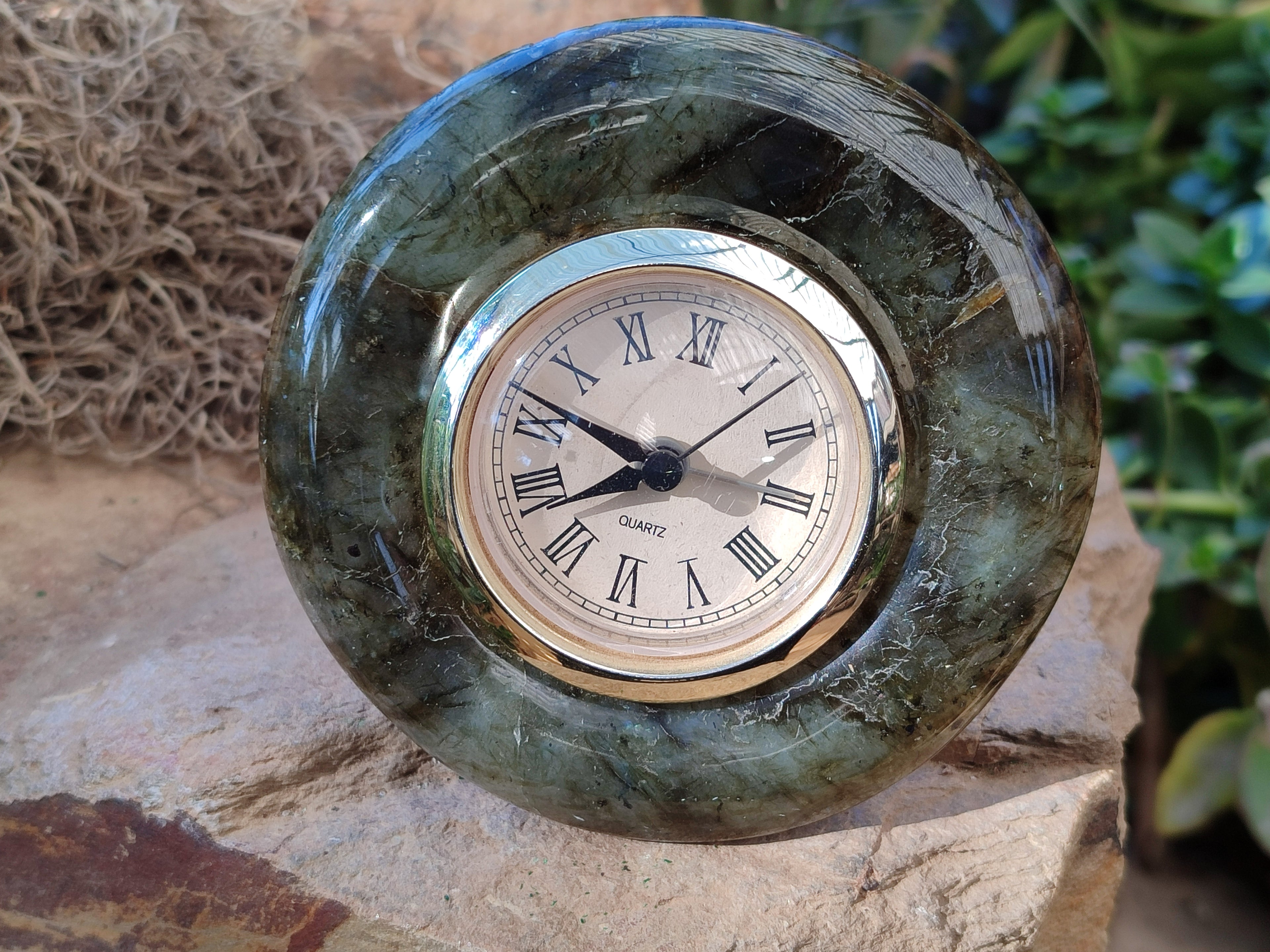 Polished Labradorite and Snakeskin Jasper Alarm Clocks x 2 From Tulear, Madagascar - Toprock Gemstones and Minerals 