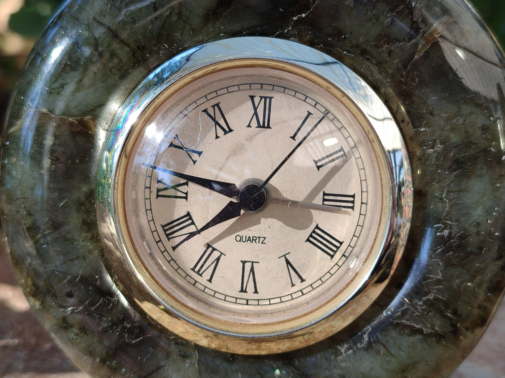 Polished Labradorite and Snakeskin Jasper Alarm Clocks x 2 From Tulear, Madagascar - Toprock Gemstones and Minerals 