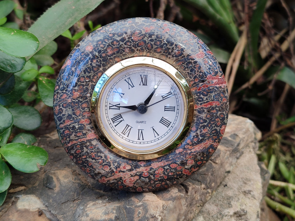 Polished Labradorite and Snakeskin Jasper Alarm Clocks x 2 From Tulear, Madagascar - Toprock Gemstones and Minerals 