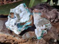 Natural Hemimorphite with Chrysocolla and Malachite Specimens x 4 From Congo