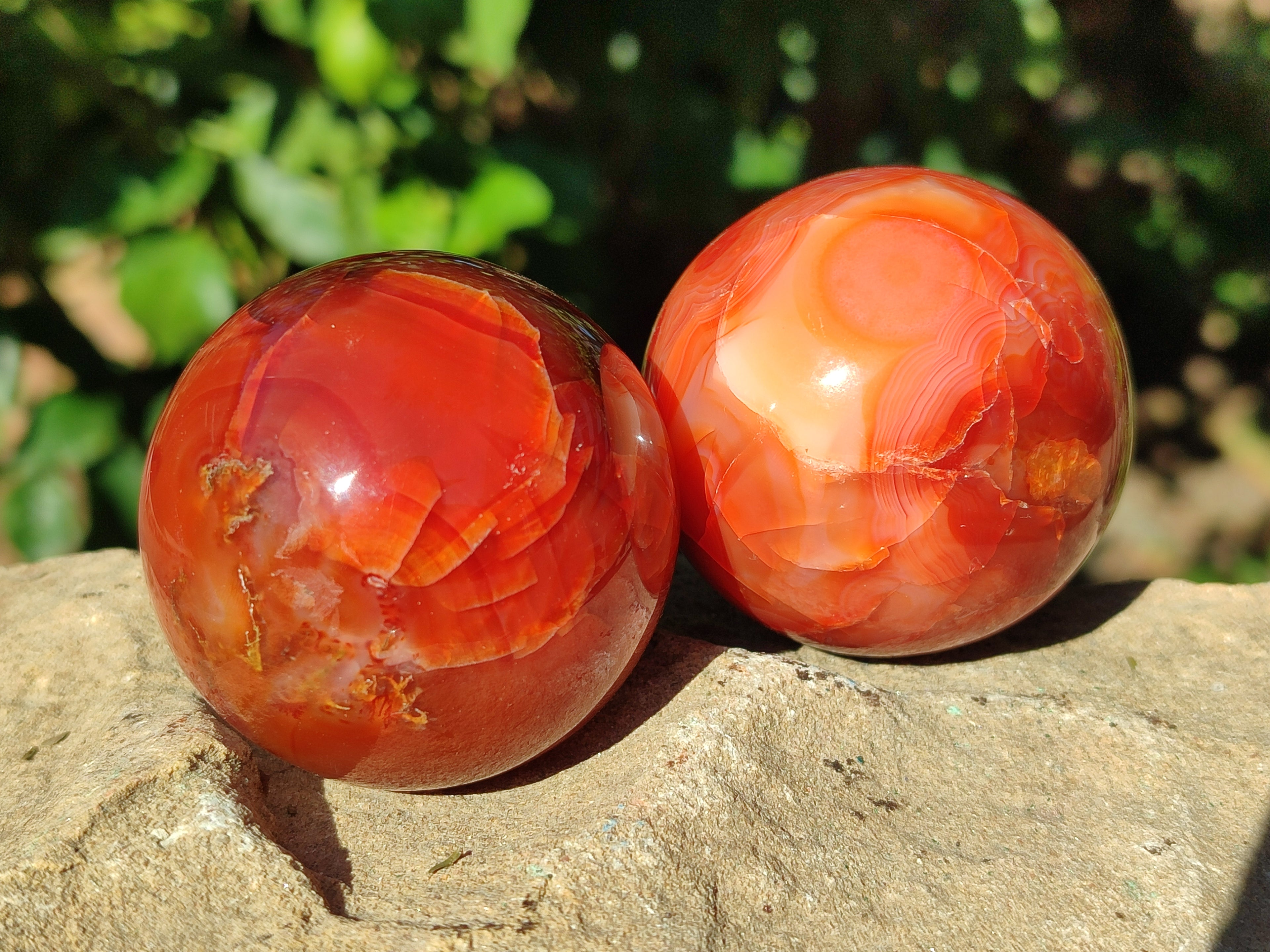 Polished Carnelian Agate Spheres x 6 From Madagascar - Toprock Gemstones and Minerals 