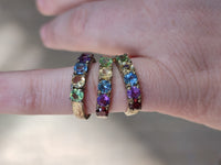 Polished Selection of 9 Carat Gold Plated Faceted Rings x 6 From Southern Africa