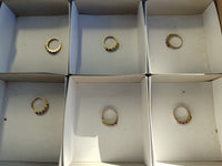 Polished Selection of 9 Carat Gold Plated Faceted Rings x 6 From Southern Africa