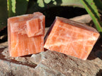 Natural Sunset Orange Rhombohedron Calcite Specimens x 6 From Spitzkop, Namibia - Toprock Gemstones and Minerals 