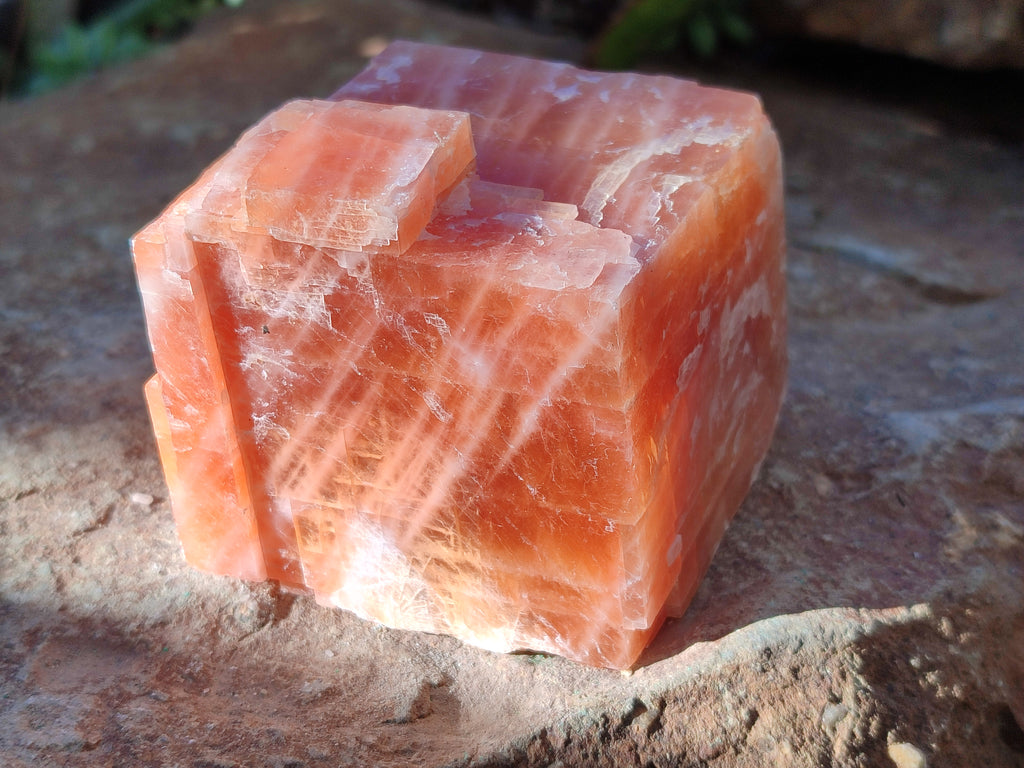 Natural Sunset Orange Rhombohedron Calcite Specimens x 6 From Spitzkop, Namibia - Toprock Gemstones and Minerals 