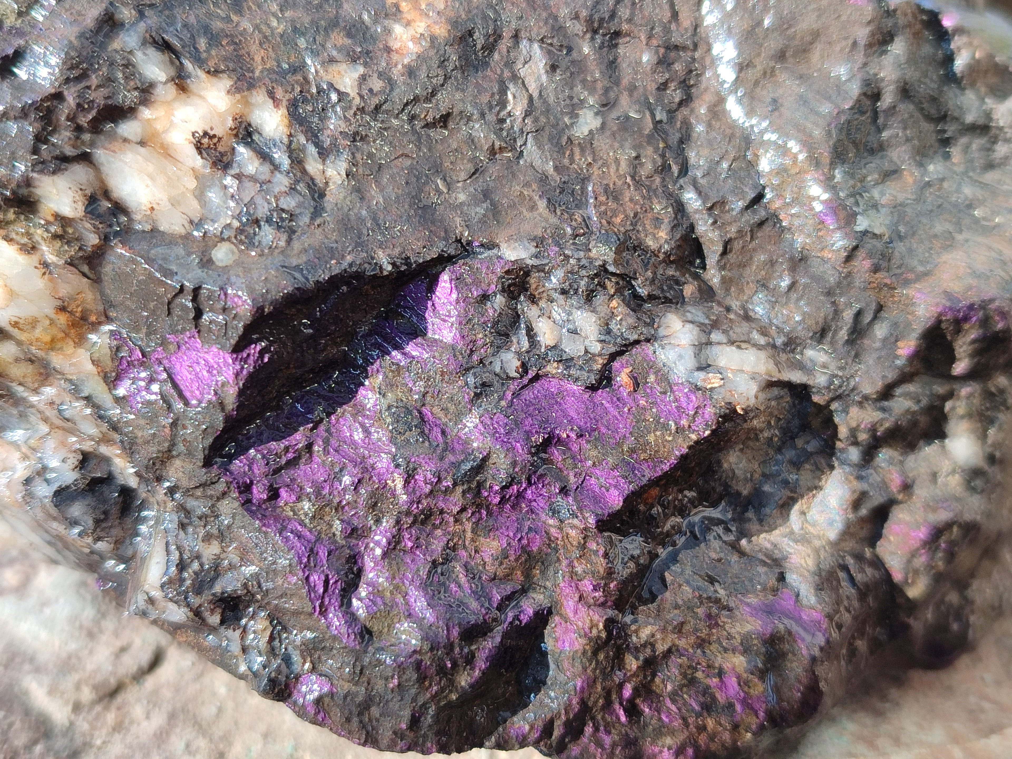 Natural Metallic Purpurite Cobbed Specimens x 3 From Erongo, Namibia - Toprock Gemstones and Minerals 