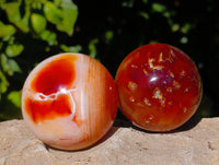 Polished Carnelian Agate Spheres x 6 From Madagascar - Toprock Gemstones and Minerals 