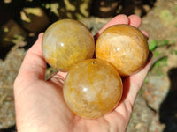 Polished Golden Healer Quartz Spheres x 6 From Madagascar