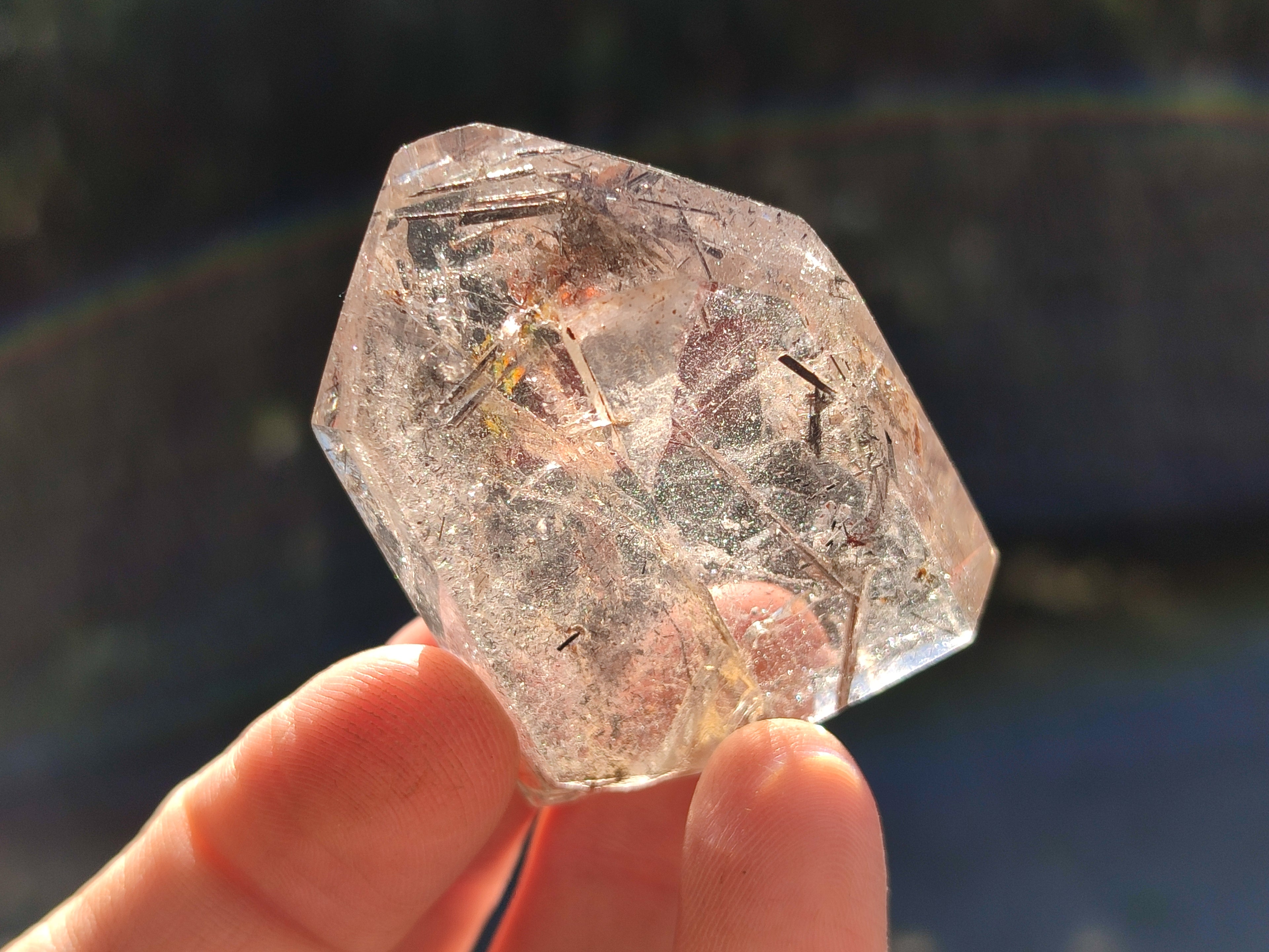 Polished Mixed Inclusion Quartz Crystals Including Rutile x 12 from Madagascar - Toprock Gemstones and Minerals 
