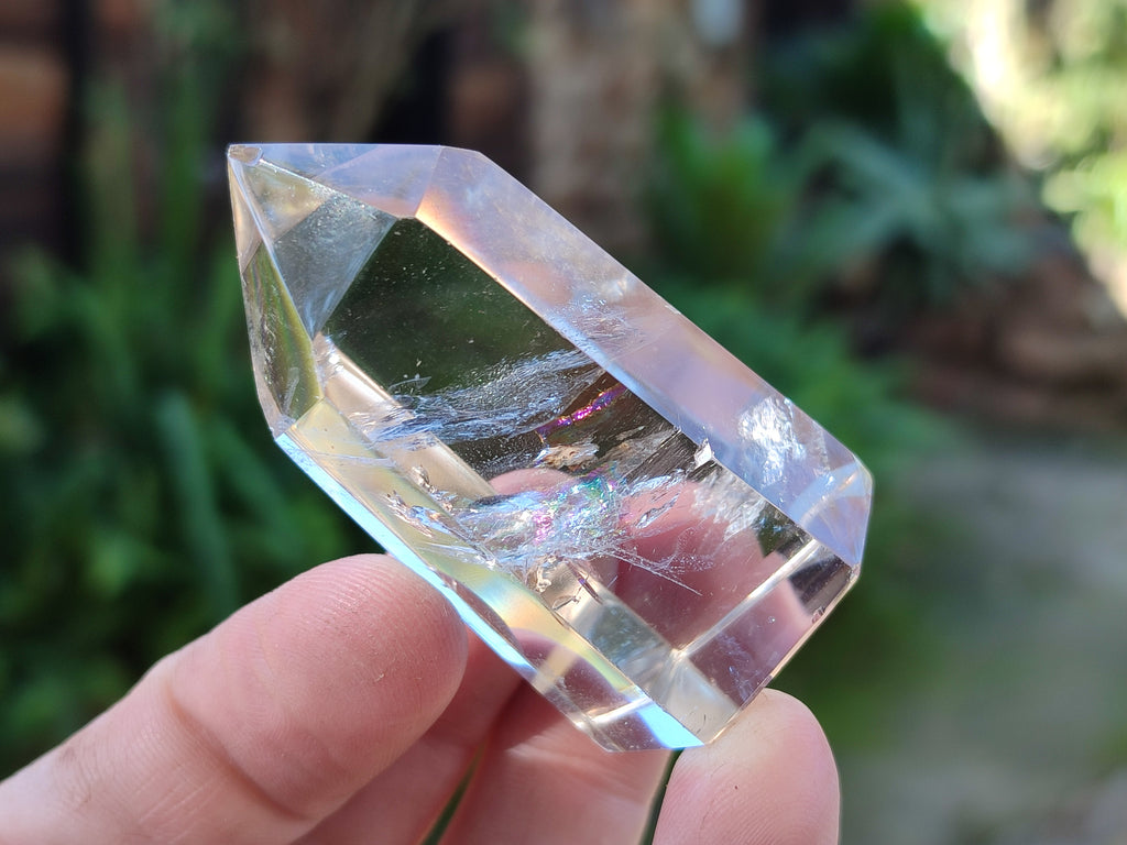 Polished Mixed Inclusion Quartz Crystals Including Rutile x 12 from Madagascar - Toprock Gemstones and Minerals 