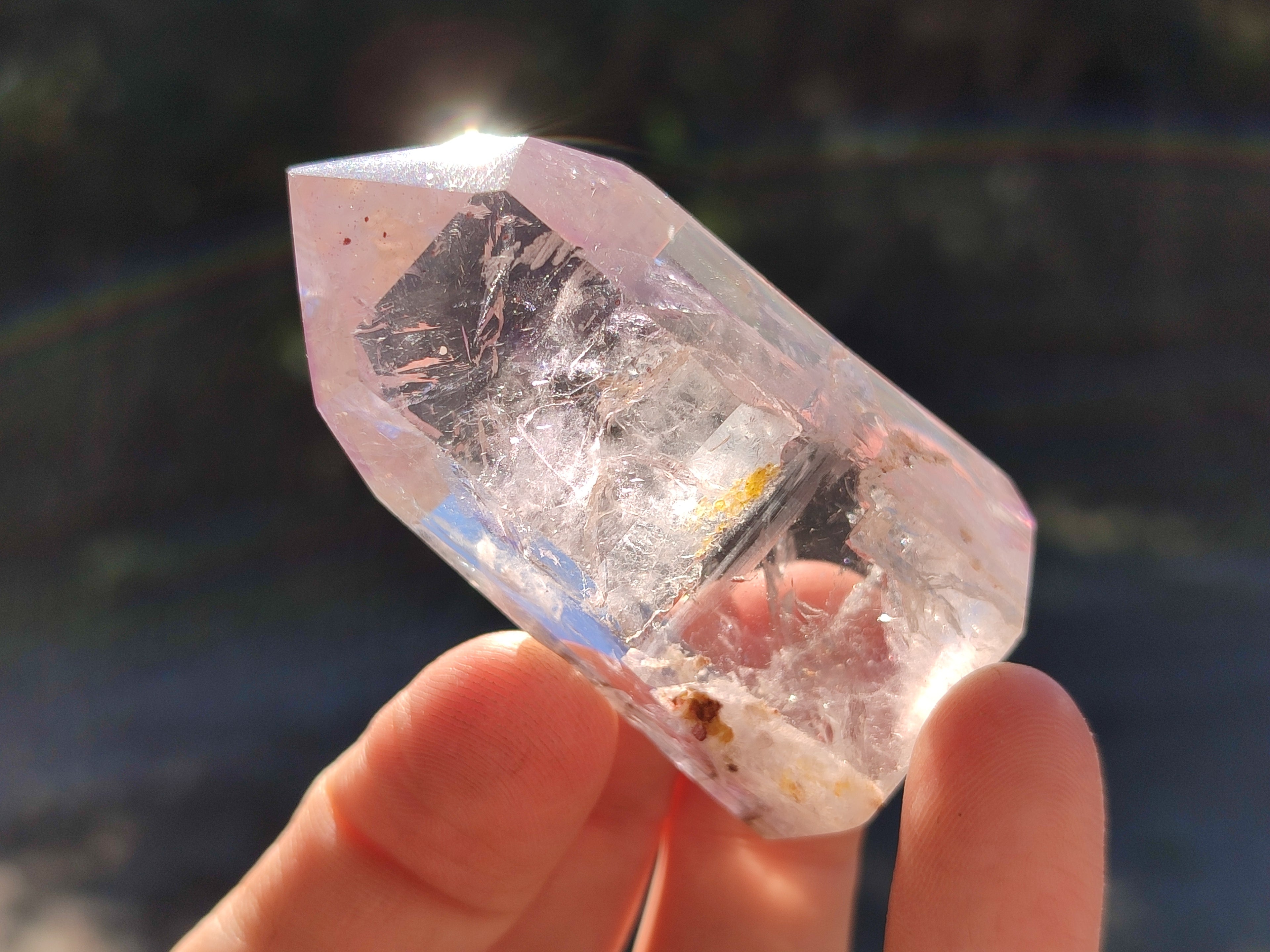 Polished Mixed Inclusion Quartz Crystals Including Rutile x 12 from Madagascar - Toprock Gemstones and Minerals 