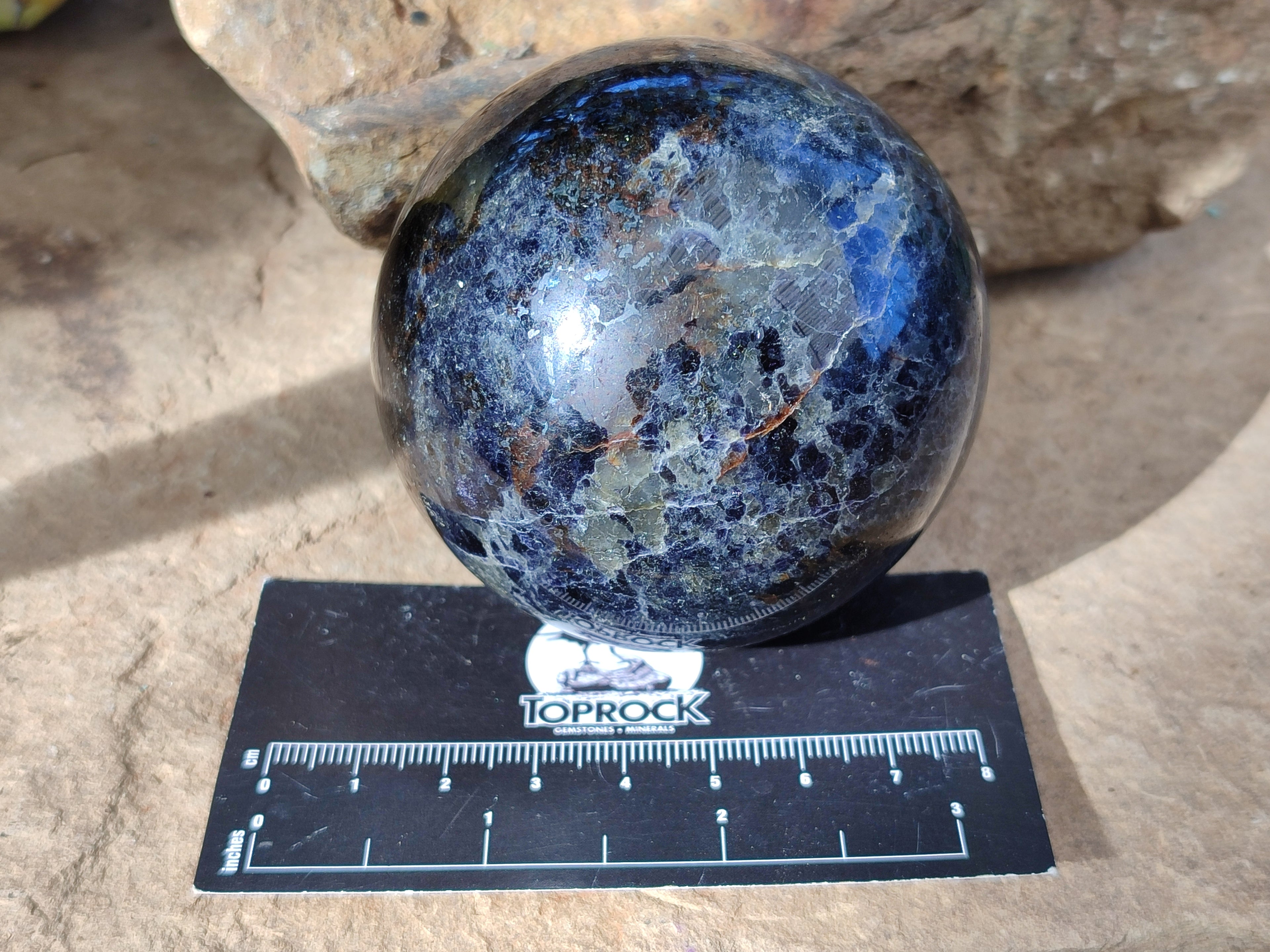 Polished Iolite Spheres x 2 From Ambatofinandrahana, Madagascar - Toprock Gemstones and Minerals 