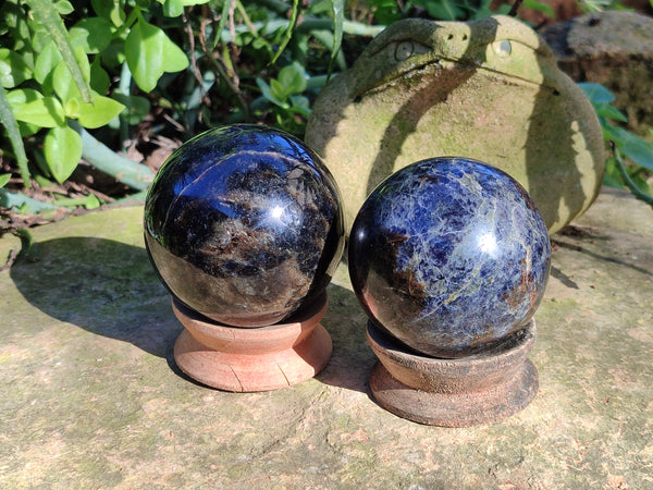 Polished Iolite Spheres x 2 From Ambatofinandrahana, Madagascar