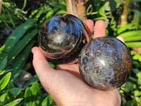 Polished Iolite Spheres x 2 From Ambatofinandrahana, Madagascar - Toprock Gemstones and Minerals 